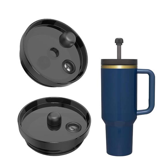 40 OZ Tumbler Lid Replacement Spill Proof Straw Cover BPA Free Black s21 - Picture 1 of 8